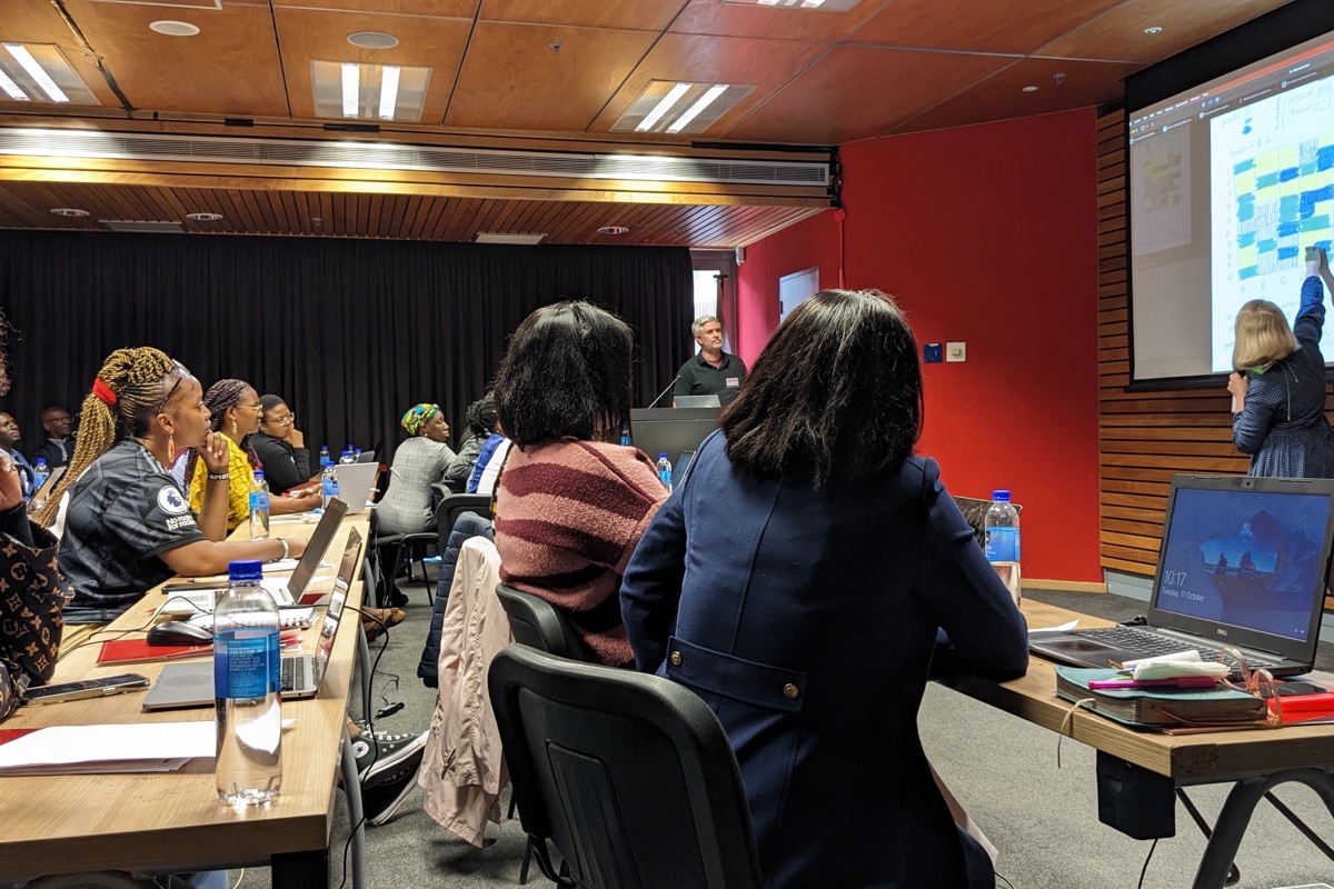 Participants watching a presentation